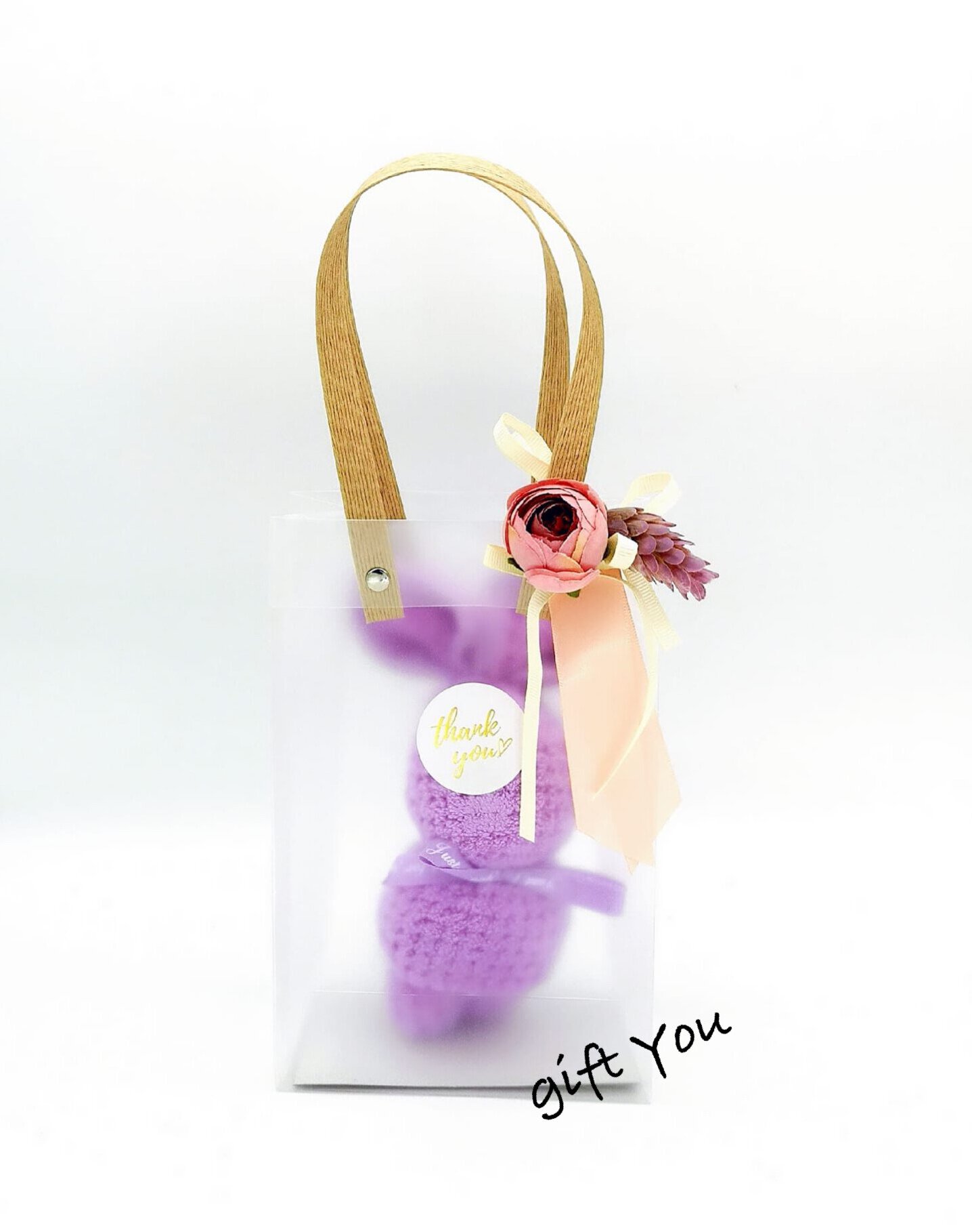紫色兔仔毛巾